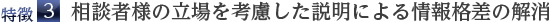 特徴３．相談者様の立場を考慮した説明による情報格差の解消