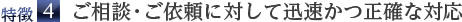 特徴４．ご相談・ご依頼に対して迅速かつ正確な対応